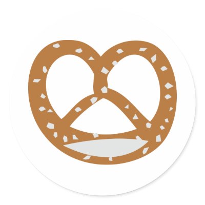 baker pretzel bakery logo symbol round stickers by Tomaniac