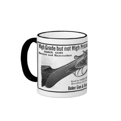 baker shotgun ad coffee mugs by grogel