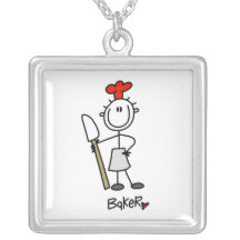 Baker With Scraper Personalized Necklace