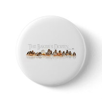 Bakers Dozen Basset Hound Puppies Pinback Buttons
