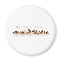 Bakers Dozen Basset Hound Puppies Refrigerator Magnets