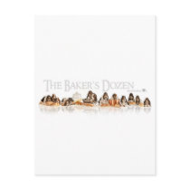 Bakers Dozen Basset Hound Puppies Post Cards