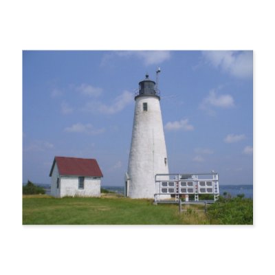 Bakers Island Light Post Card by ganderc