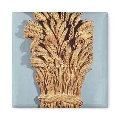 Baker's sign with ears of wheat and flowers magnet by bridgemanart
