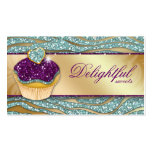 Bakery Business Card Zebra Cupcake Sparkle Teal