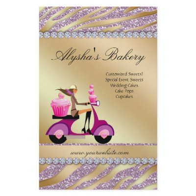Bakery Flyer Zebra Sparkle Pink Gold Scooter by BestCards