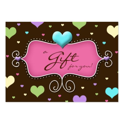 Bakery Gift Card Chocolate Hearts Pink by BestCards