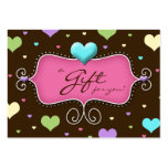 Bakery Gift Card Chocolate Hearts Pink business cards