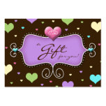 Bakery Gift Card Chocolate Hearts Purple business cards