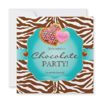 Bakery Invitation Chocolate Cookies blue