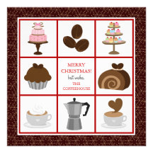 Bakery or Coffeehouse Business Christmas Cards Personalised Announcements