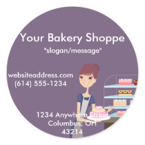 Bakery/Pastry Shop 4 Design Round Sticker