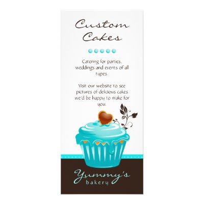 Bakery Rack Card Cupcake Blue Chocolate Brown by BestCards