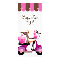 Bakery Rack Card Cupcake Scooter Pink Canopy