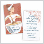 Bakery woman baking mixing bowl business cards business cards