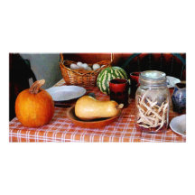 Baking a Squash and Pumpkin Pie Photo Cards