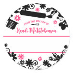 baking bakery utensils flowers gift tag sticker