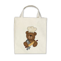 Baking Bear Grocery Tote Bag
