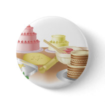 Baking cakes and cookies pinback button