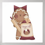 baking gingerbread girl posters
