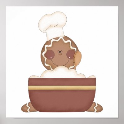 baking gingerbread man posters by doonidesigns
