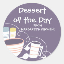 baking mixing bowl cannisters kitchen gift tag ... round sticker