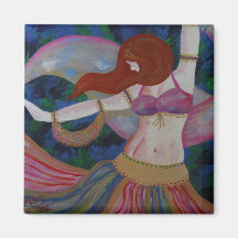 Baladi, Belly Dancer Beautiful Art Magnets