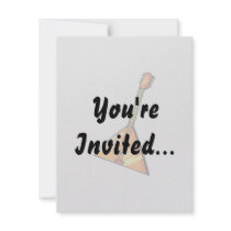 Balalaika stringed instrument graphic image personalized invitation