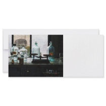 Balance and Bottles in Chem Lab Rack Card Template