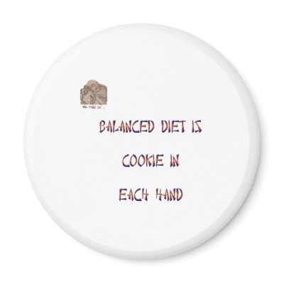 Balanced diet is cookie in each hand by alazon