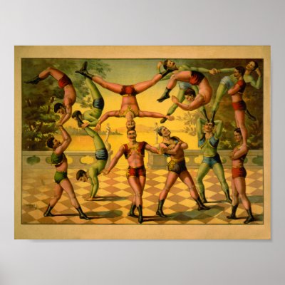 Balancing Acrobats Circus Poster by ZephyrusBooks