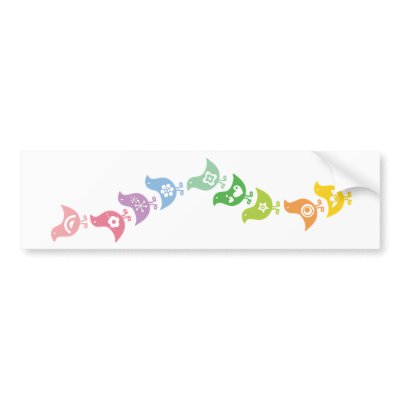 Balancing Retro Rainbow Chicks Custom Long Sticker by fat_fa_tin