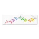 Balancing Retro Rainbow Chicks Custom Long Sticker bumper stickers