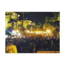 Balboa Park Crowds Nighttime Palm Trees Lights Post Cards