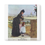 Balcony By Morisot Berthe Magnets