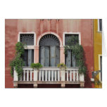 Balcony on an old house, Venice, Italy Greeting Cards