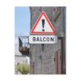 Balcony warning postcard