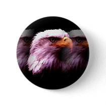 Bald American Eagle Pinback Button