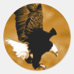 Bald American Eagle Round Stickers