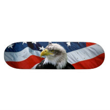 Bald Eagle American Flag Skateboard Deck