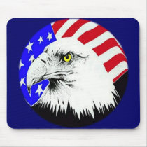 Bald Eagle and American Flag Mouse Pads
