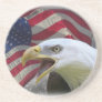 Bald Eagle and Flag Drink Coaster