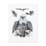 Bald Eagle Collage Pencil drawing sketch Post Cards