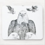 Bald Eagle Drawing mousepads