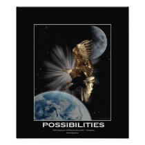 Bald Eagle  Fantasy Motivational Art Print