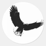 Bald Eagle in Flight Round Stickers