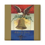 Bald Eagle, Olive Branches and Liberty Bell Refrigerator Magnet