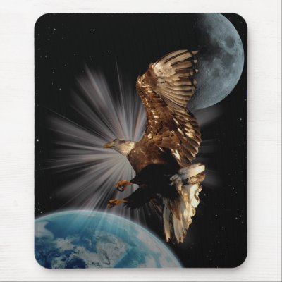 Bald Eagle "POSSIBILITIES"  Motivational Mousepad by HANDPRINTS