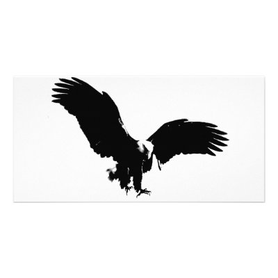 Bald Eagle Silhouette Customized Photo Card by made_in_atlantis