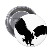 Bald Eagle Silhouette Pinback Button